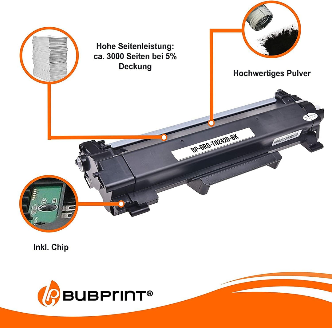Bubprint TN 2420 Toner kompatibel als Ersatz für Brother TN2420 TN-2420 für Brother MFC-L2710DW Tone