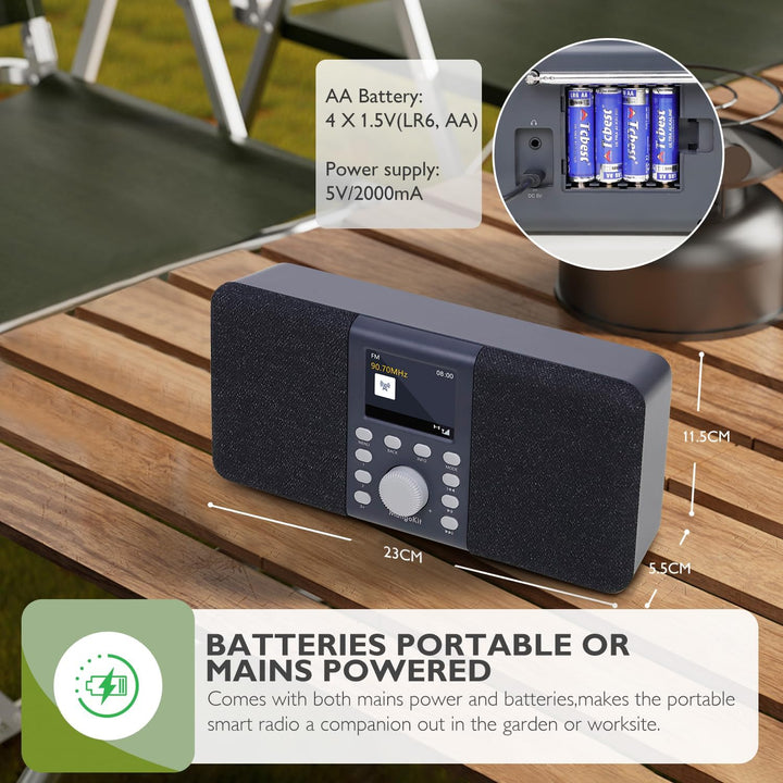 MangoKit MD5 Stereo DAB Radio mit Bluetooth,DAB Plus Radio,Digitalradio,UKW Radio,Tragbares Dab Radi