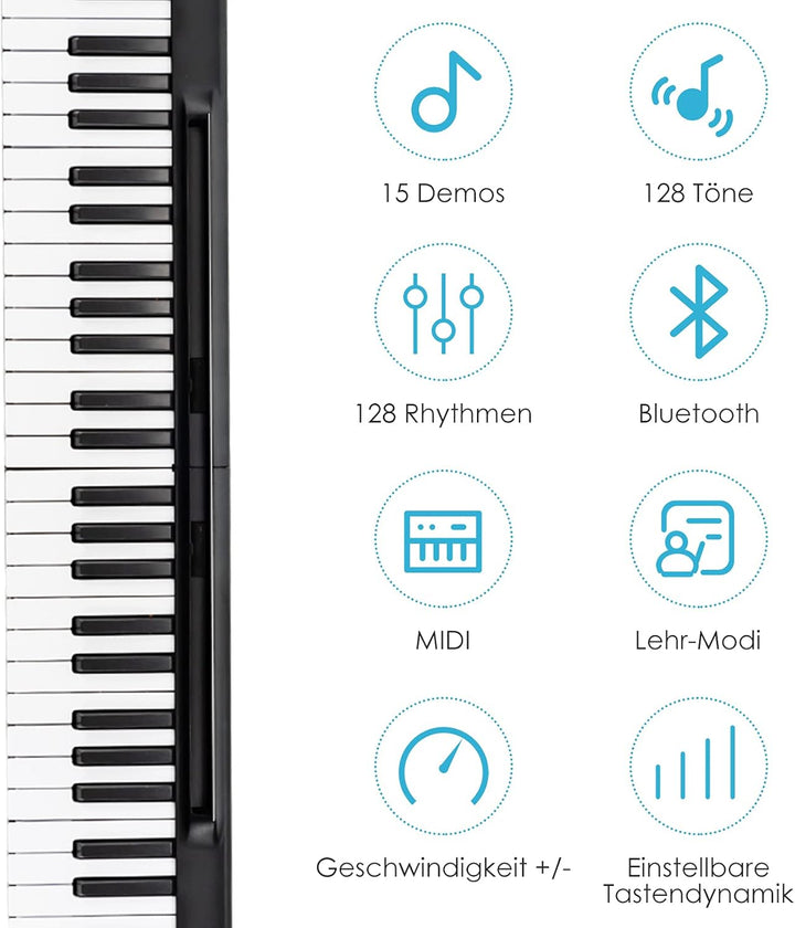 GOPLUS 88 Tasten digital Piano, elektronisches Klavier mit Tragtasche, 128 Rhythmen & 128 Töne & 15
