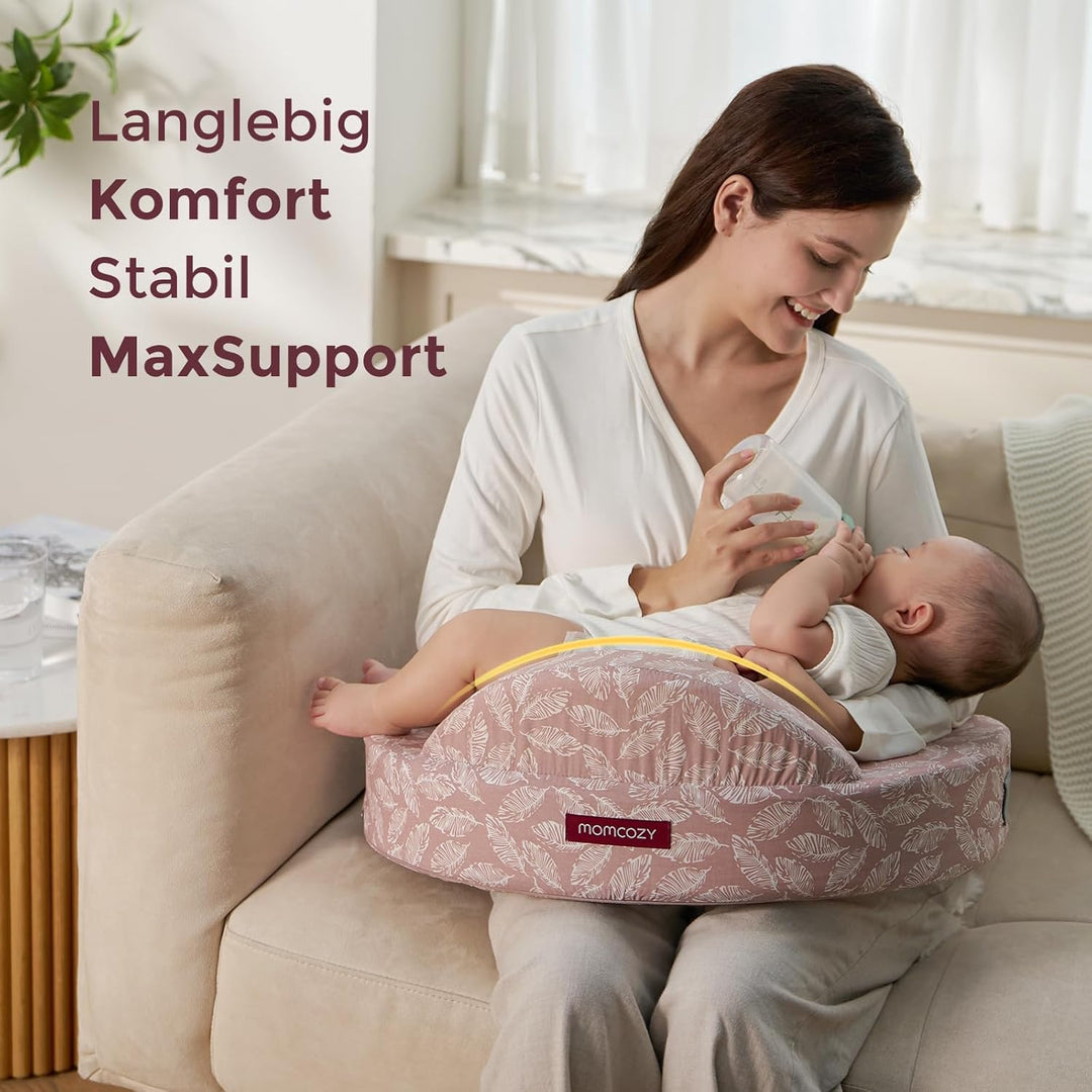 Momcozy Memory-Schaum Stillkissen mit Sicherheitsumrandung – Ergonomisches Still- und Lagerungskisse
