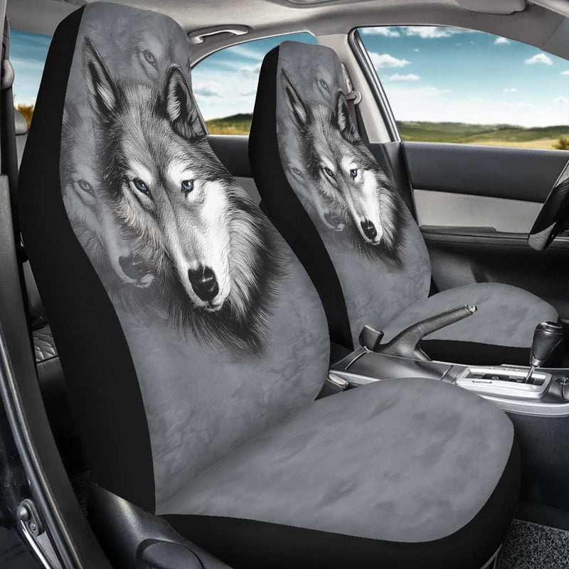 chaqlin Grey Wolf Autositzbezug Männer Frauen Vordersitzbezug Geschenke Tier Design Universal Fit fü