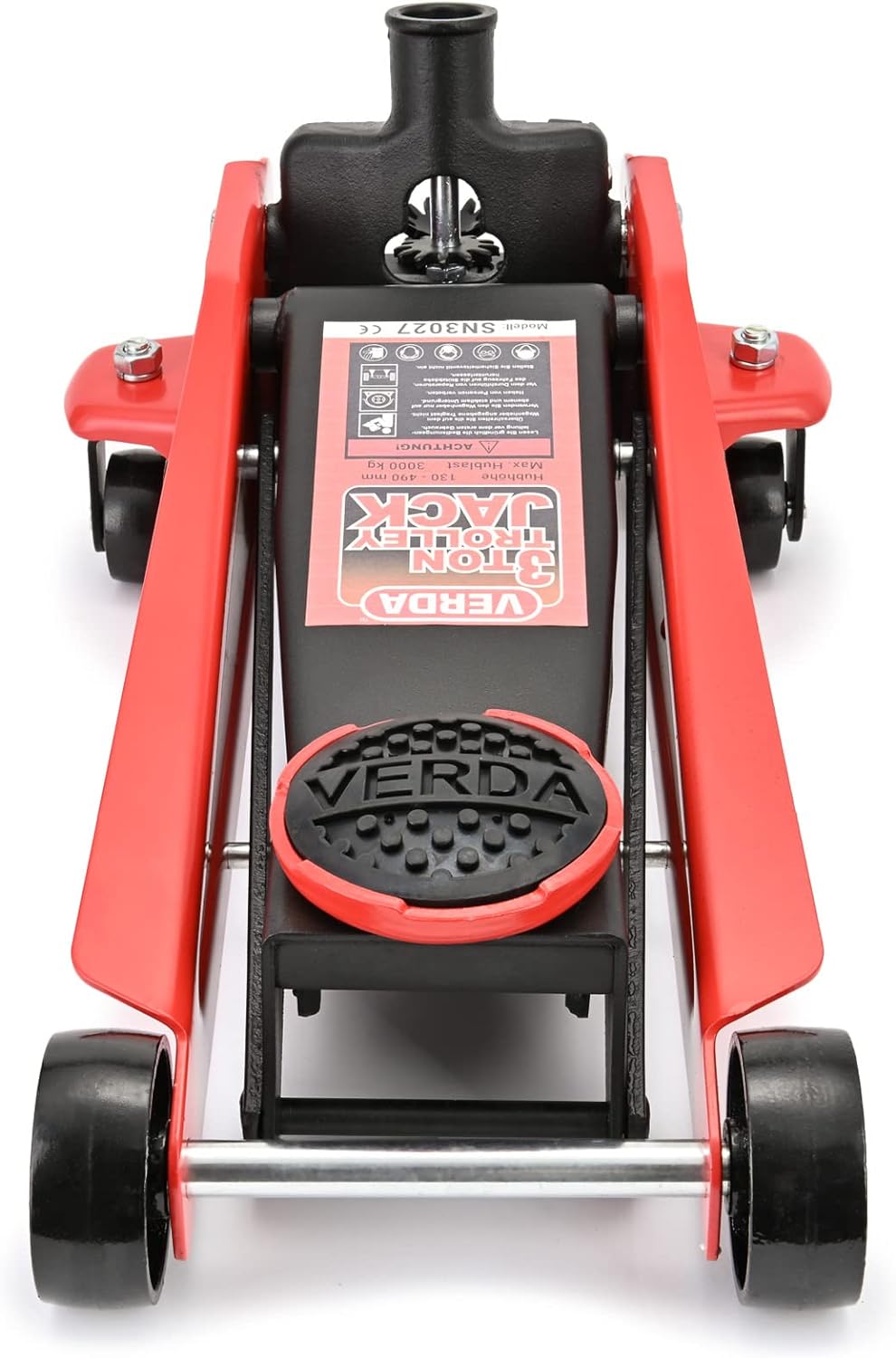 Rangierwagenheber 3T +2X Gummi + Montagehandschuhe Wagenheber Ständer Unterstellbock (Wagenheber 3T