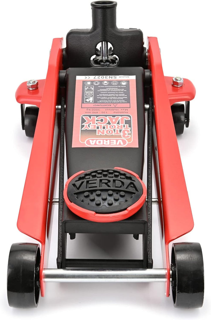 Rangierwagenheber 3T +2X Gummi + Montagehandschuhe Wagenheber Ständer Unterstellbock (Wagenheber 3T