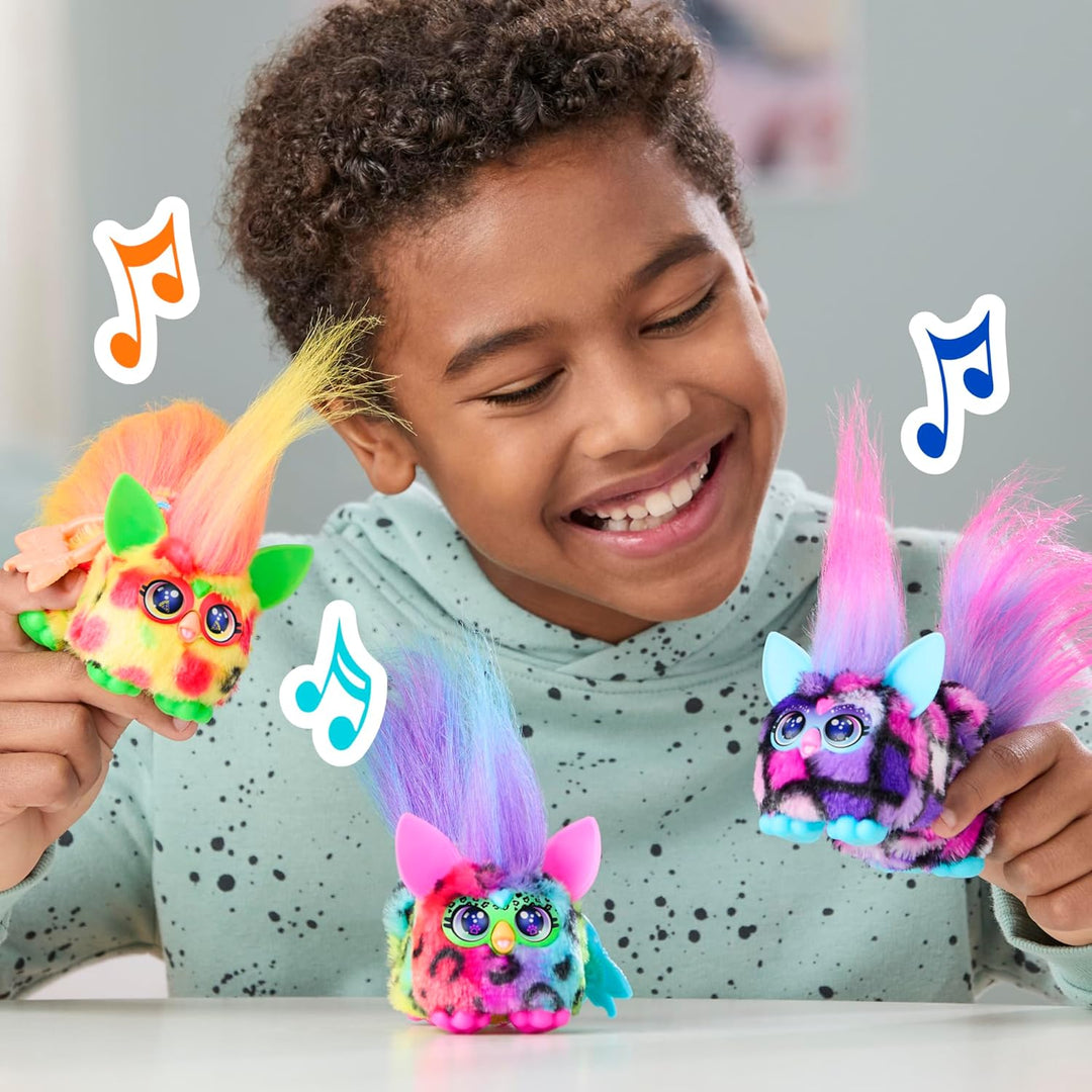 Furby DJ Furblets RAIN Bow bunt-gemustertes elektronisches Plüschspielzeug Macht Musik, Geräusche un