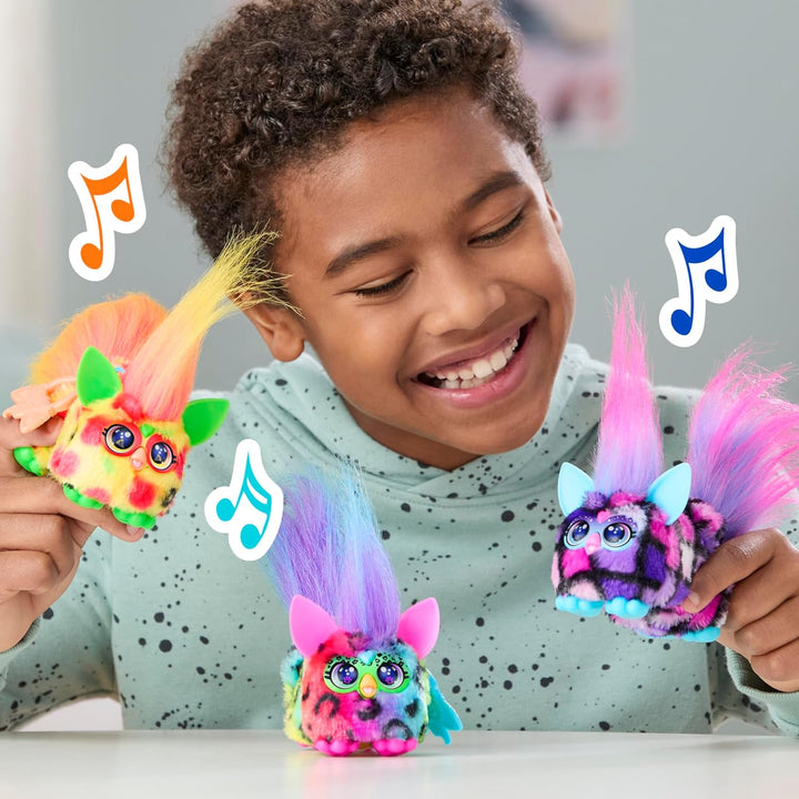 Furby DJ Furblets RAIN Bow bunt-gemustertes elektronisches Plüschspielzeug Macht Musik, Geräusche un