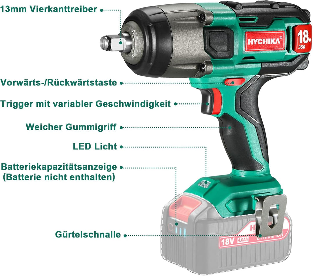 HYCHIKA Professional Akku-Drehschlagschrauber 18V (Nur Schlagschrauber), Nur Schlagschrauber