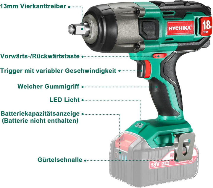 HYCHIKA Professional Akku-Drehschlagschrauber 18V (Nur Schlagschrauber), Nur Schlagschrauber