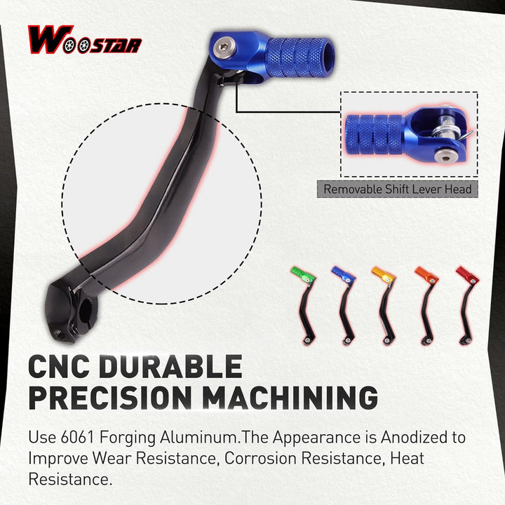 WOOSTAR 2" Klappbarer Schalthebel Ersatz für 50ccm 70ccm 90ccm 110ccm 125ccm Dirt Pitbike (Blauer Ko