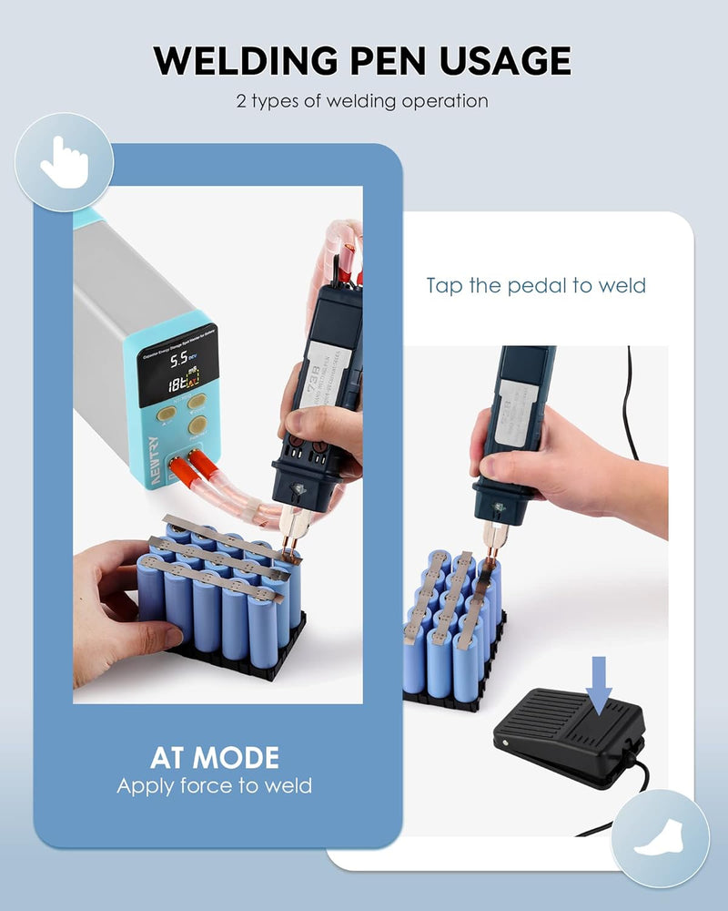 NEWTRY Punktschweissgerät 11,6kW Kondensator Batterie Punktschweisser NT-901D, Tragbar profi Akkusze