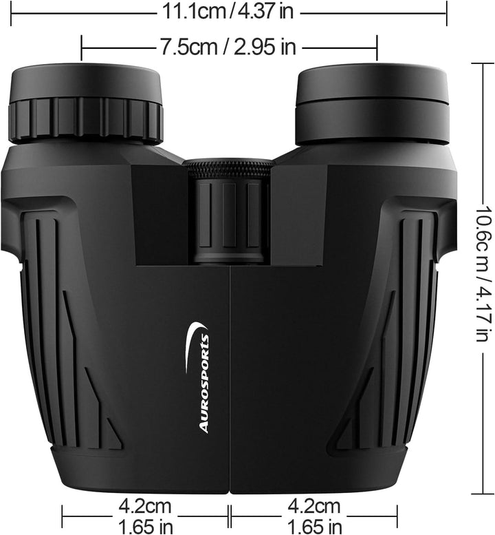 Aurosports Fernglas 15x25 Kompakt Fernglas für Kinder Erwachsene Ferngläser | Klein, Hochauflösend,
