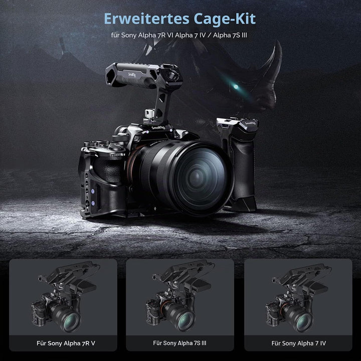 SMALLRIG A7 IV Cage Käfig mit Oberem Griff, HDMI Kabelklemme und Seitlichem Handgriff, Erweitertes K