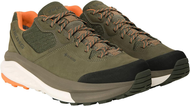 Viking Cerra Hike Low Gtx M Walking Shoe Herren 43 EU Weit Olive Orange, 43 EU Weit Olive Orange