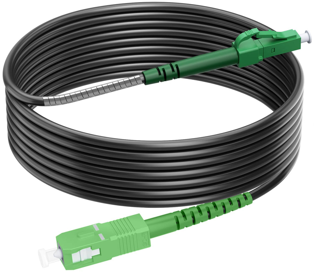 RamboCables 15M Gepanzerte Glasfaser-Kabel LC/APC auf SC/APC, Simplex Singlemode Gepanzerte Glasfase