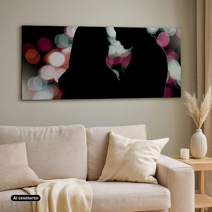 Panorama Bilder auf Leinwand Paar Liebe Beziehung Leinwandbild 90x30cm Wandbilder Dekoration Wohnzim