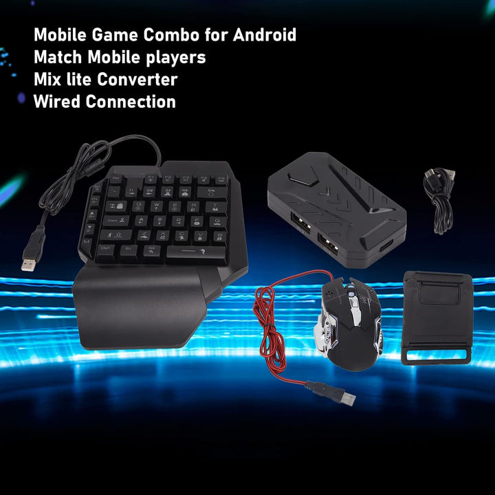 ciciglow Einhand Gaming Tastatur und Maus Kombination, Tastatur und Mauskonverter Set, ohne Emulator