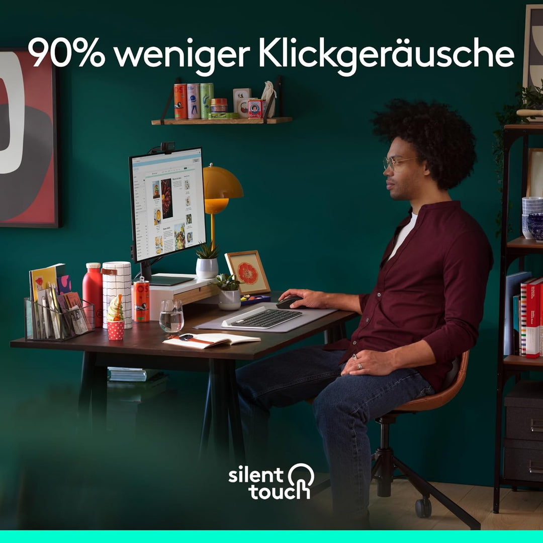 Logitech Signature M650 L Kabellose Maus - für grosse Hände, Leise Klicks, Anpassbare Seitentasten,