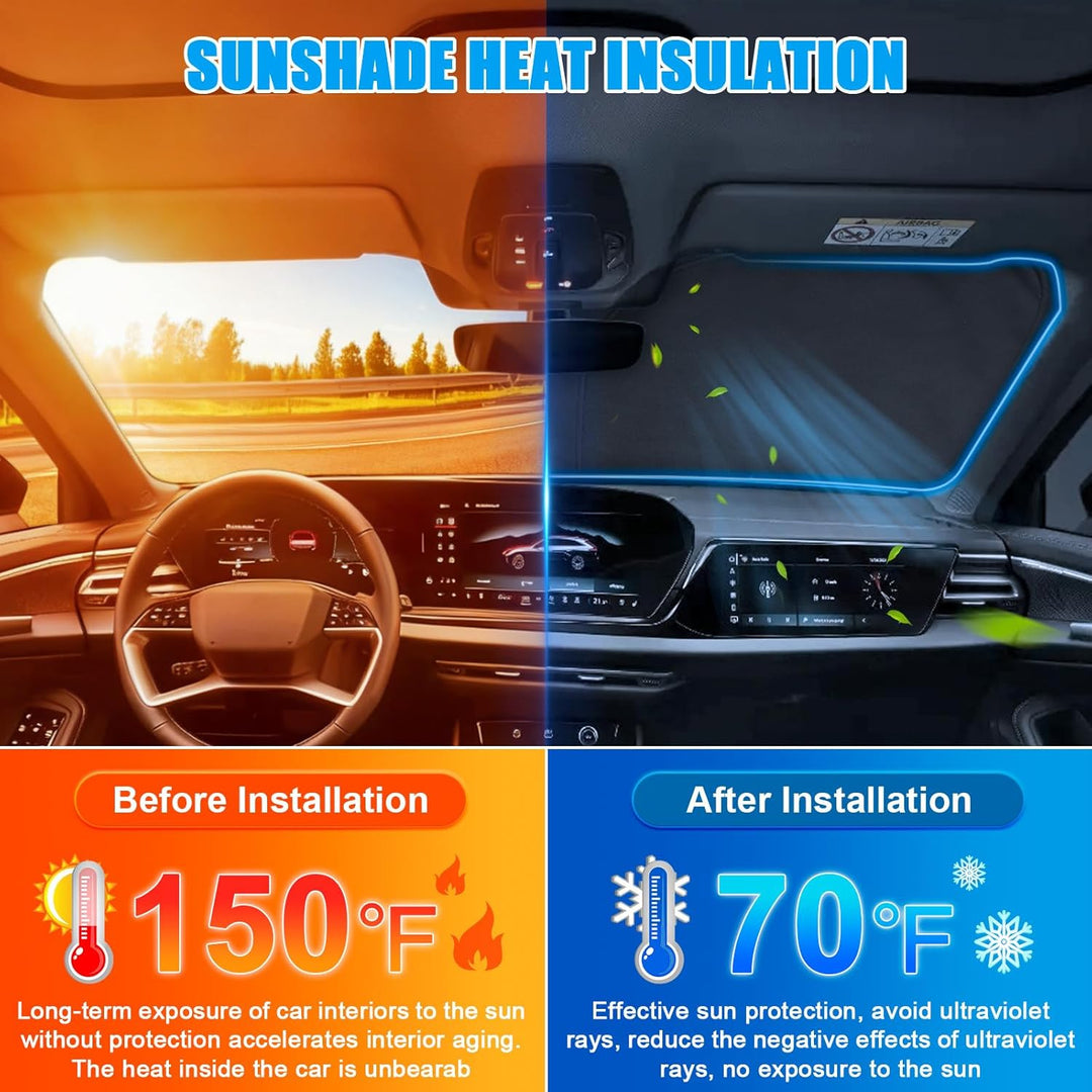 Auto Frontscheiben Sonnenblende Ersatz für Ford Focus MK3 2010-2018, Faltbarer Sonnenschutz für Auto