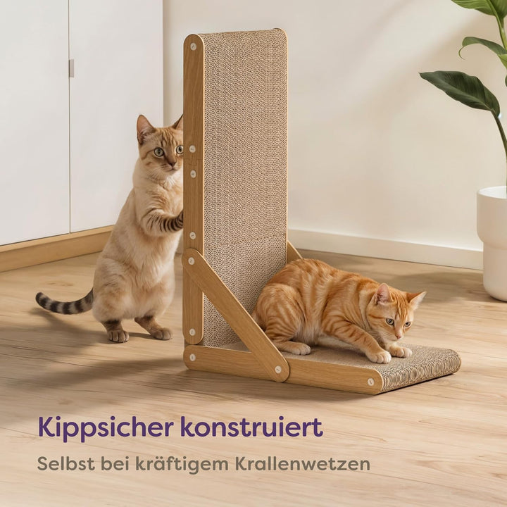 Kratzbrett Katze Gross 68 cm - Besonders Kratzfeste Kratzpappe für Katzen zur Krallenpflege - Bis zu