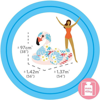 Intex - Aufblasbarer tropischer Flamingo, 142 x 137 x 97 cm 147cm x 140cm x 94cm Blau, 147cm x 140cm