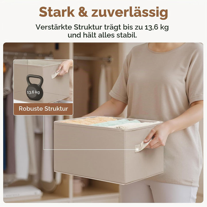 StorageWorks grosse Aufbewahrungskörbe für Regale, Stoff Aufbewahrungsboxen für Schrank mit Griffen,