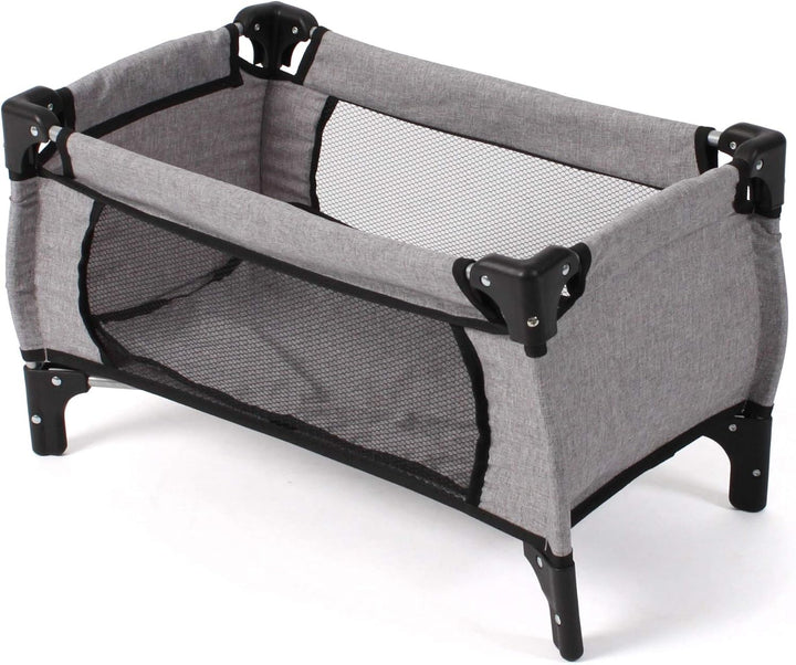 Bayer Chic 2000 653-19, Puppenbett Reisebett Deluxe für Baby-Puppen, Jeans grau
