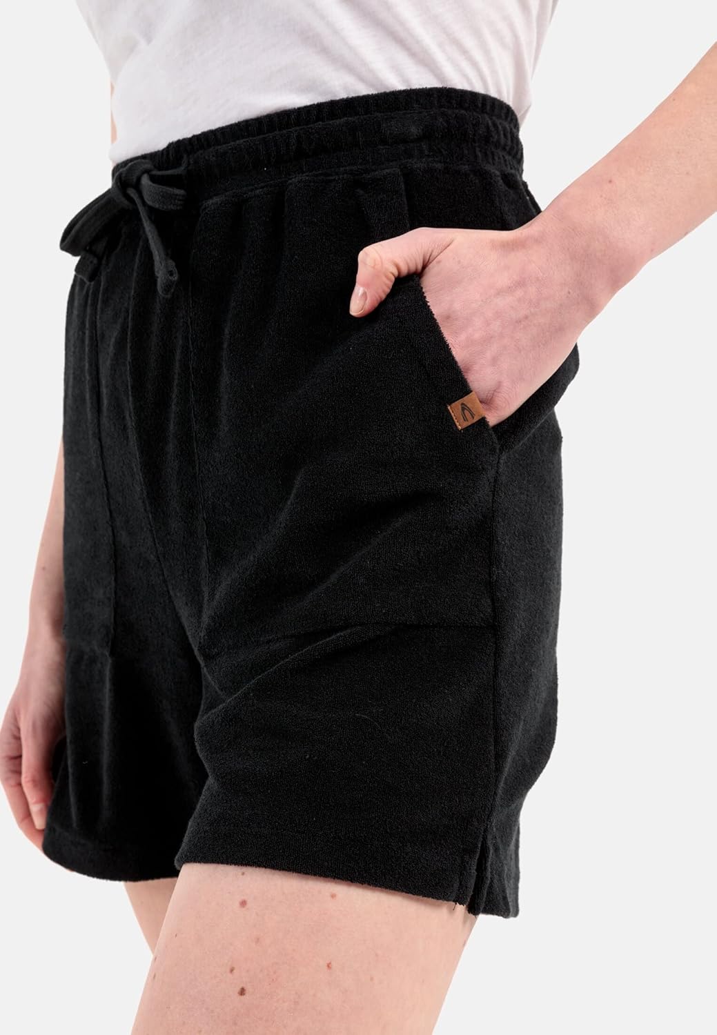 camel active Damen Frottee Shorts mit Kordelzug XXL Grau, XXL Grau