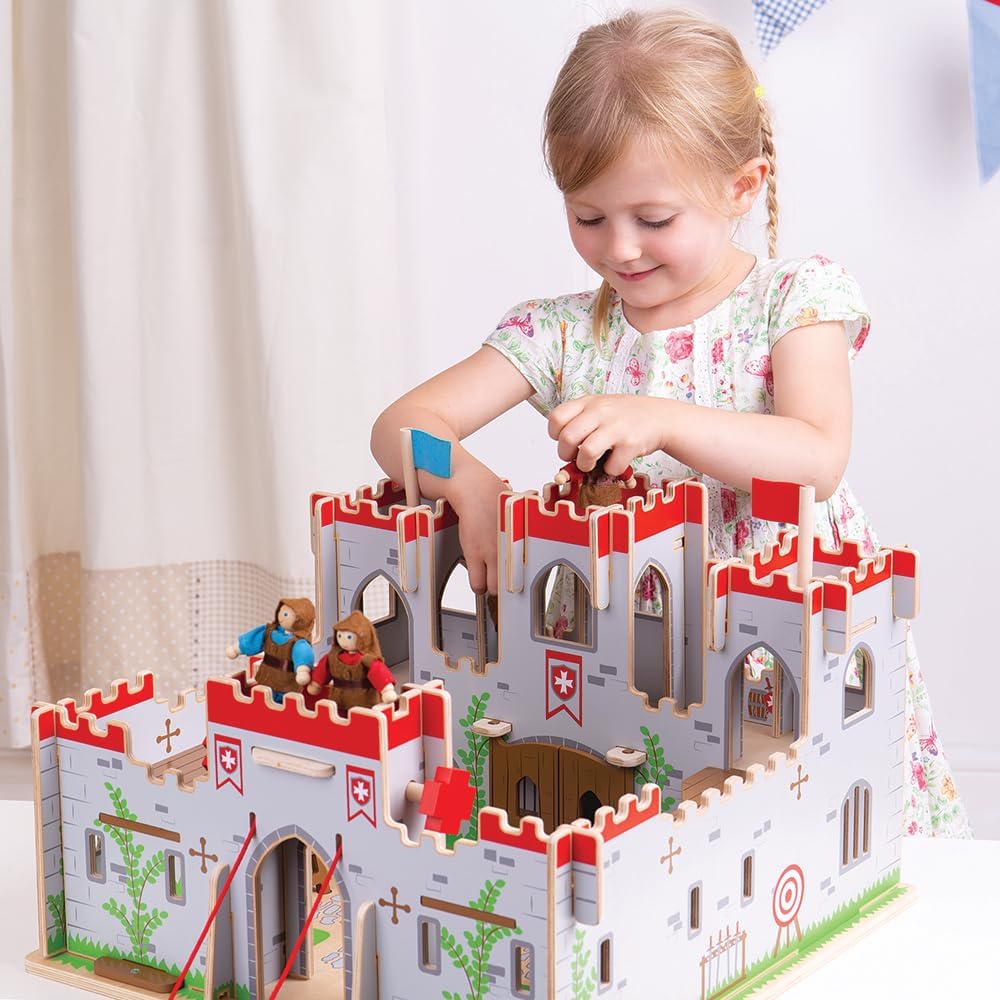 Bigjigs Spielzeug King George Schloss - mittelalterliche Burg Spielset