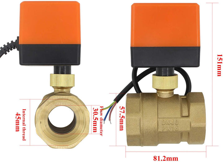 Motorisiertes 2-Wege-Kugelventil, elektrisch, 220 V, Magnetventil, normalerweise offen, 1/2 3/4 1 1-