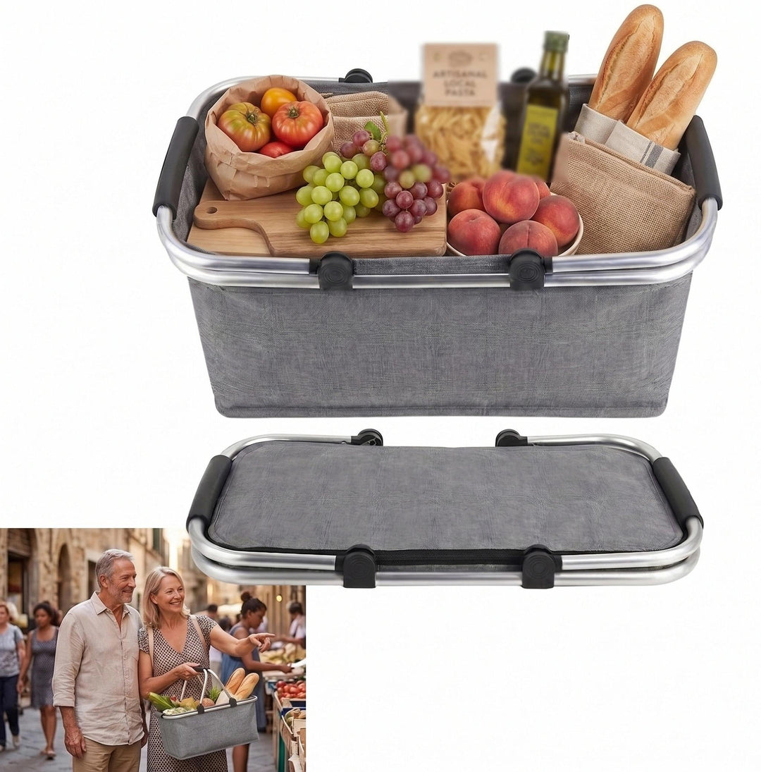 Einkaufskorb Faltbar, Einkaufskorb mit Kühlfunktion, Thermo als Picknickkorb, Tragekorb, für Picknic