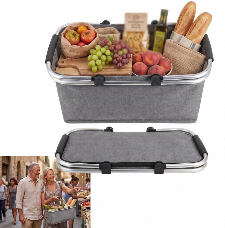 Einkaufskorb Faltbar, Einkaufskorb mit Kühlfunktion, Thermo als Picknickkorb, Tragekorb, für Picknic