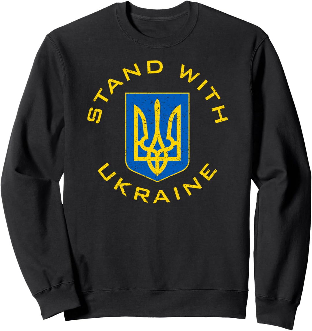Stand mit UKraine-Flagge, UKrainische Flagge, Wappen, Verteidigung UKR Sweatshirt
