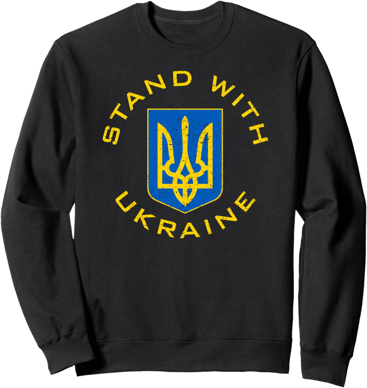 Stand mit UKraine-Flagge, UKrainische Flagge, Wappen, Verteidigung UKR Sweatshirt