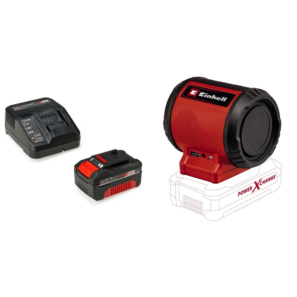 Original Einhell Starter Kit 4,0 Ah Akku und Ladegerät Power X-Change (Li-Ion, 18 V, 75 min Ladezeit