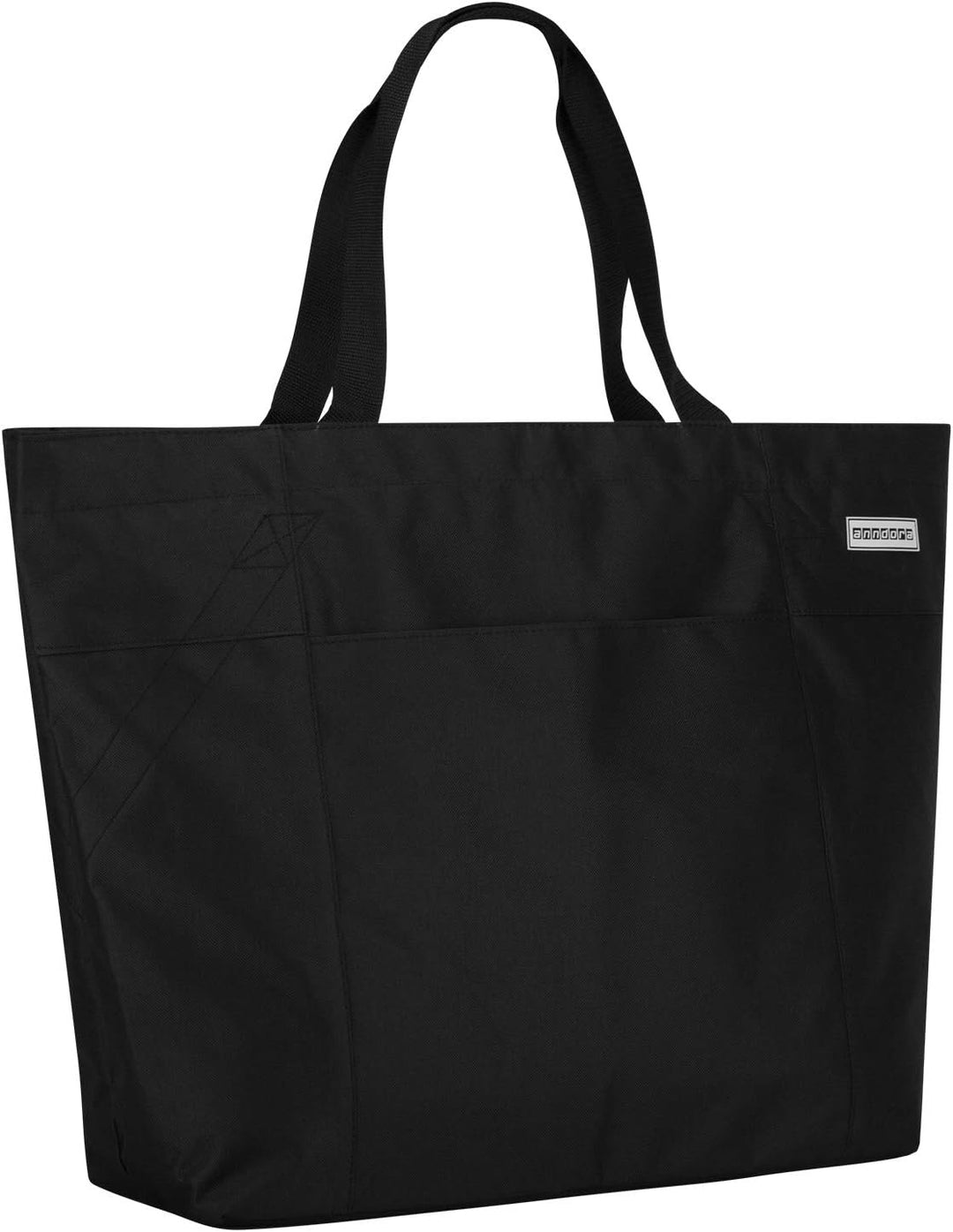 anndora XXL Shopper schwarz - Strandtasche Schultertasche Einkaufstasche, Schwarz