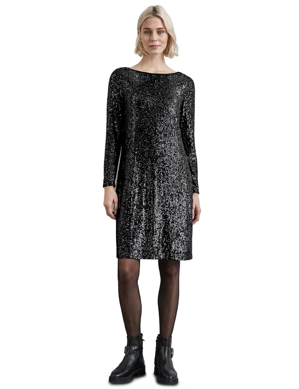 Street One Damen Party Sequins Dress solid 40 Sparkling Silver, 40 Sparkling Silver