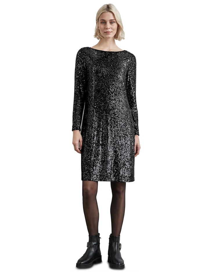 Street One Damen Party Sequins Dress solid 42 Sparkling Silver, 42 Sparkling Silver