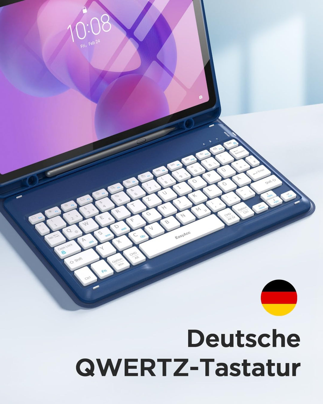 EasyAcc Tastatur Hülle kompatibel mit Lenovo Idea Tab 11 Zoll Tablet 2025 (TB-336ZU/TB-336FU) mit Sc