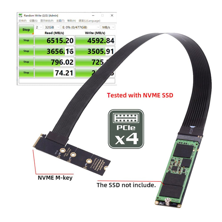 NFHK NGFF M-Key NVME Stecker auf Buchse, Verlängerungs-PCI-Express-Kabel, 30 cm, rechtwinklig, Typ 9