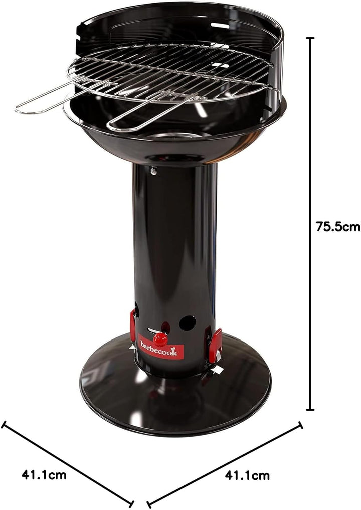 Barbecook Loewy 40 mini grill Holzkohlegrill BBQ mit Windschutz, Grillen für 4 Personen, schwarz, 40