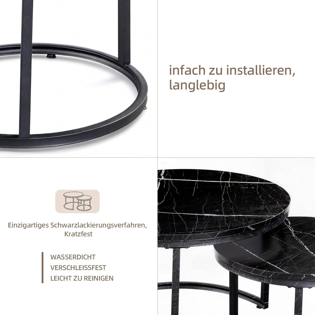 Couchtisch 2er Set, Beistelltisch, Wohnzimmertisch, Couchtisch Höhenverstellbar, für das Wohnzimmer,