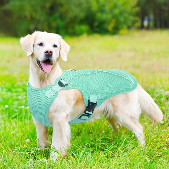 Kuoser Kühlweste Hund, Kühlweste für Hunde zur Abkühlung im Sommer, Grün L | Hunde Kühlweste atmungs