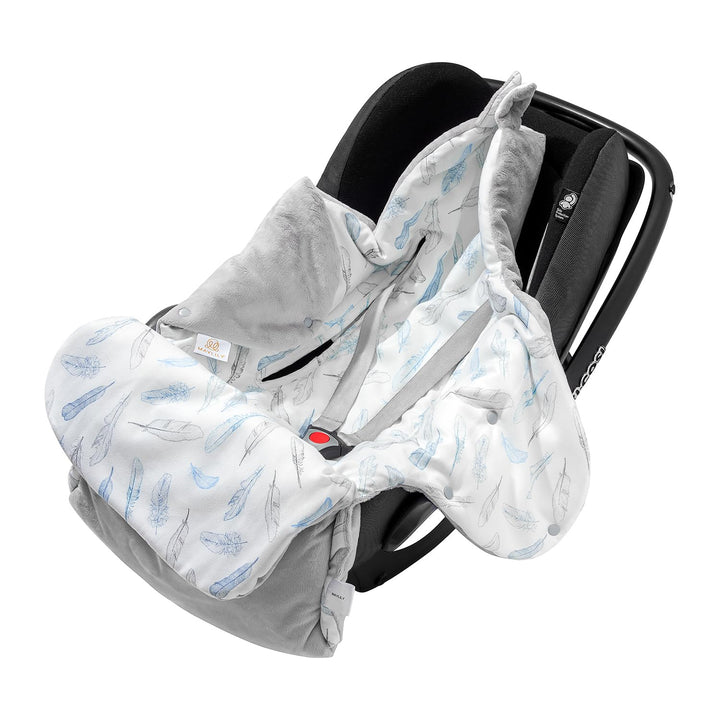 MAYLILY Einschlagdecke Babyschale, Kinderwagen Decke aus Bambus Viskose und Minky, Hergestellt in EU