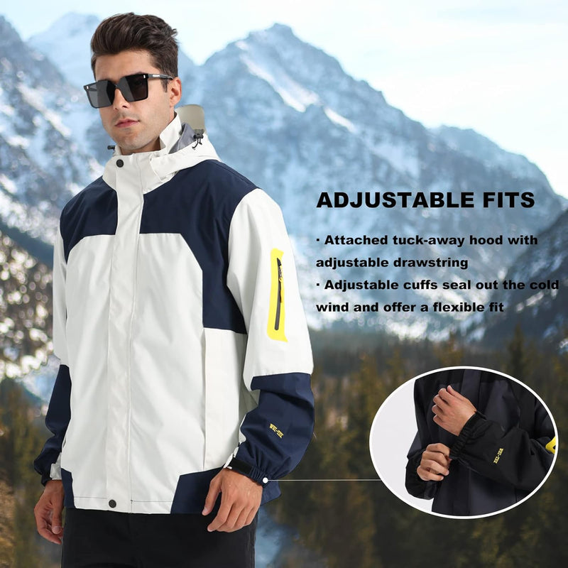 Übergangsjacke Softshelljacke Herren Outdoorjacke Winddicht Atmungsaktiv Funktionsjacke mit Abtrennb
