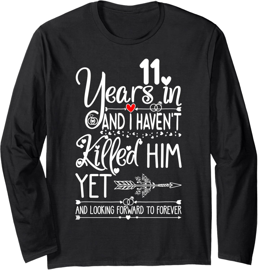 11th Wedding Anniversary for Her & Wife 11 Years of Marriage Langarmshirt