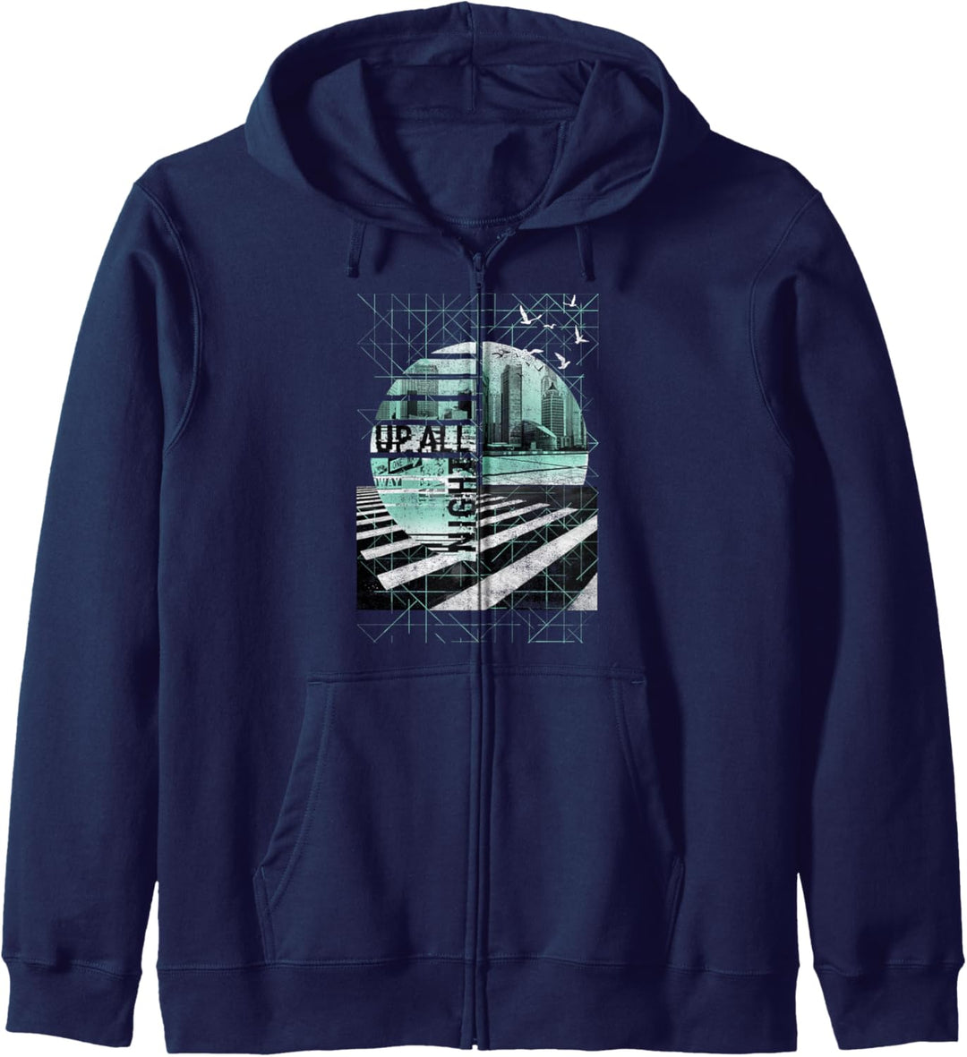 Double Exposure Urban Geometric City Street Dreamy Kapuzenjacke