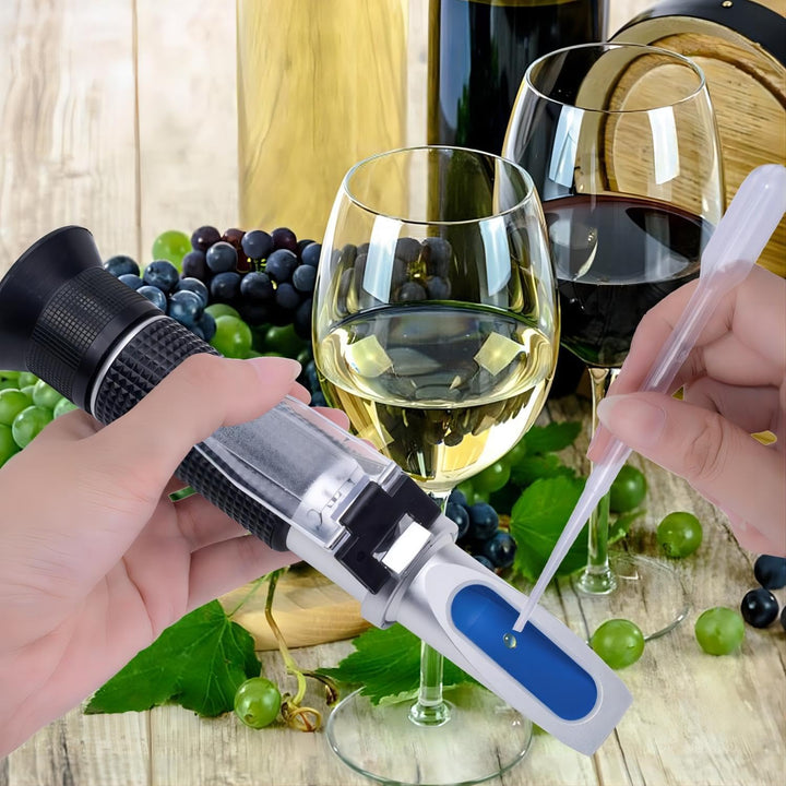 Winegrower Refractometer, 0-32 Brix, 0-140 Oechsle, 0-27 KMW, Automatische Temperaturkompensation (A