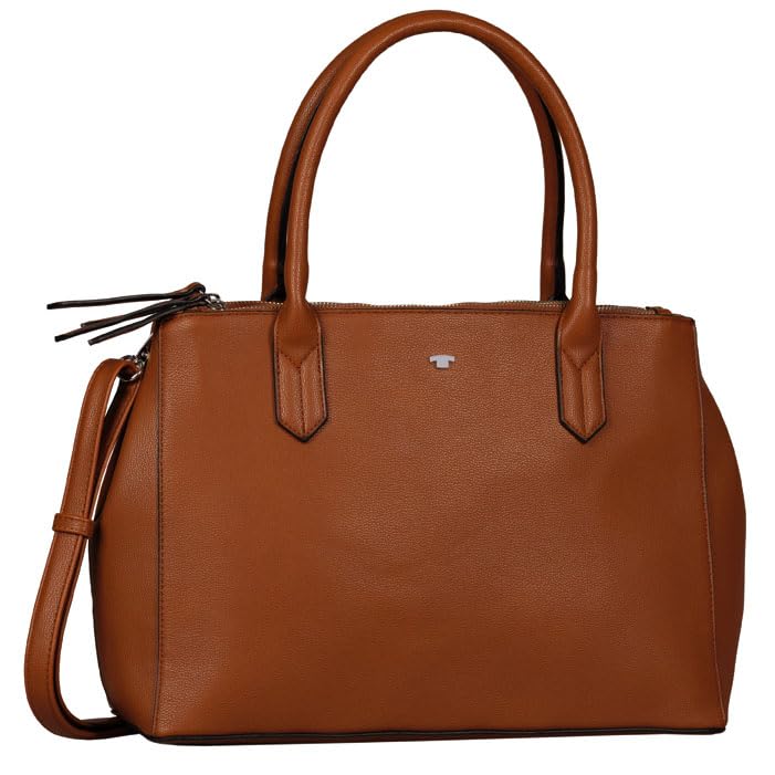 TOM TAILOR bags Roma Damen Shopper Umhängetasche Reissverschluss 36 x 14 x 27 Cognac, 36 x 14 x 27 C