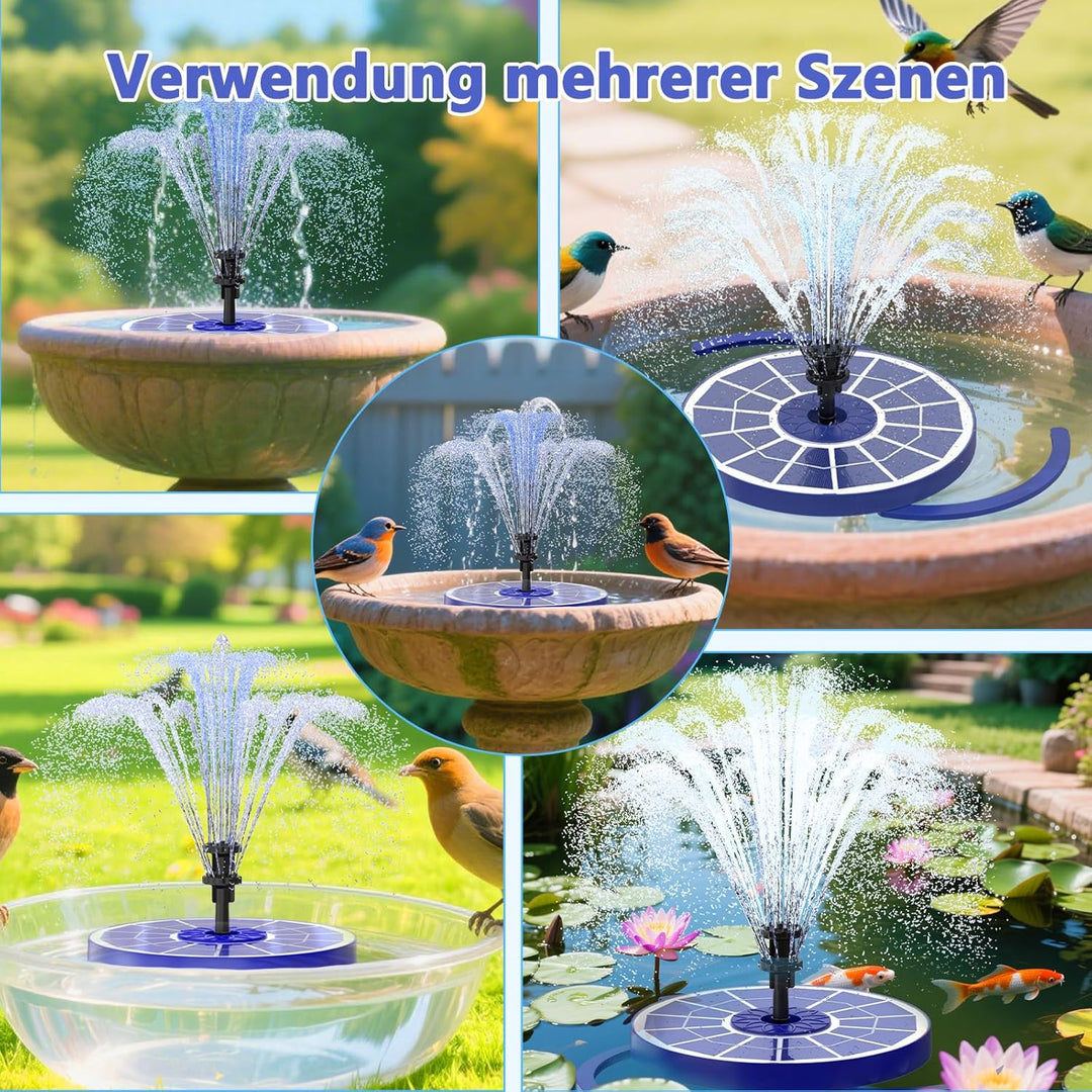 AISITIN Solarbrunnen für Draussen Verbessert, 3,5W Solar Schwimmender Fontäne Pumpe mit Verschiedene
