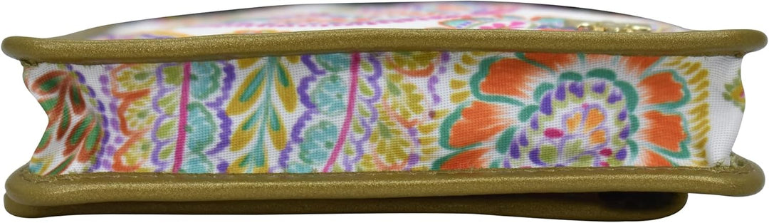 Anuschka RFID Crossbody Handytasche mit Börse - Wanderlust Kollektion - Nylonstoff mit Leder Trim un