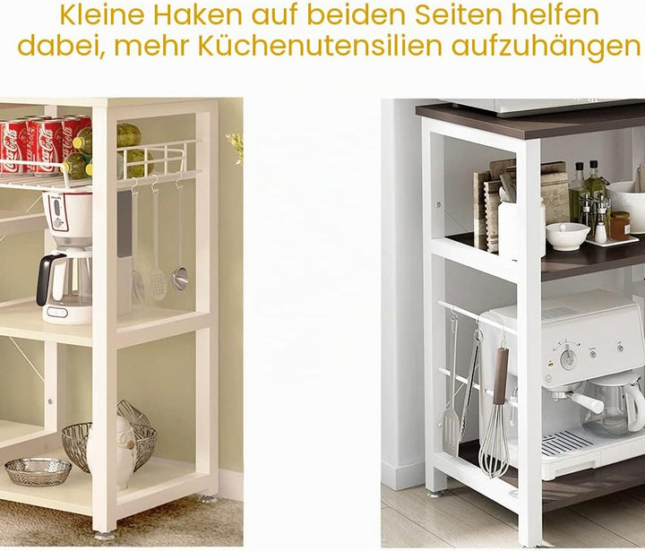 sogesfurniture Küchenregal Standregal Mikrowellenhalter Bäcker Regal, Stabil Metallregal Haushaltsre